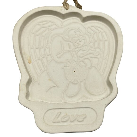 Christmas Longaberger Pottery Cookie Mold Angel Series Love 1995 USA READ - Picture 1 of 6